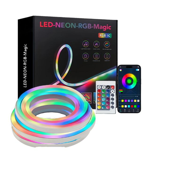 ریسه نئون فلکسی مدل LED-NEON-RGB-IC برنامه پذیر 5 متری